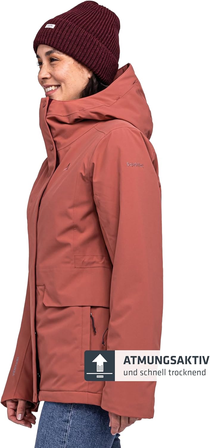 Schöffel Damen Ins. Jacket Antwerpen L, wasserdichte und atmungsaktive Winterjacke, urbane Outdoorja