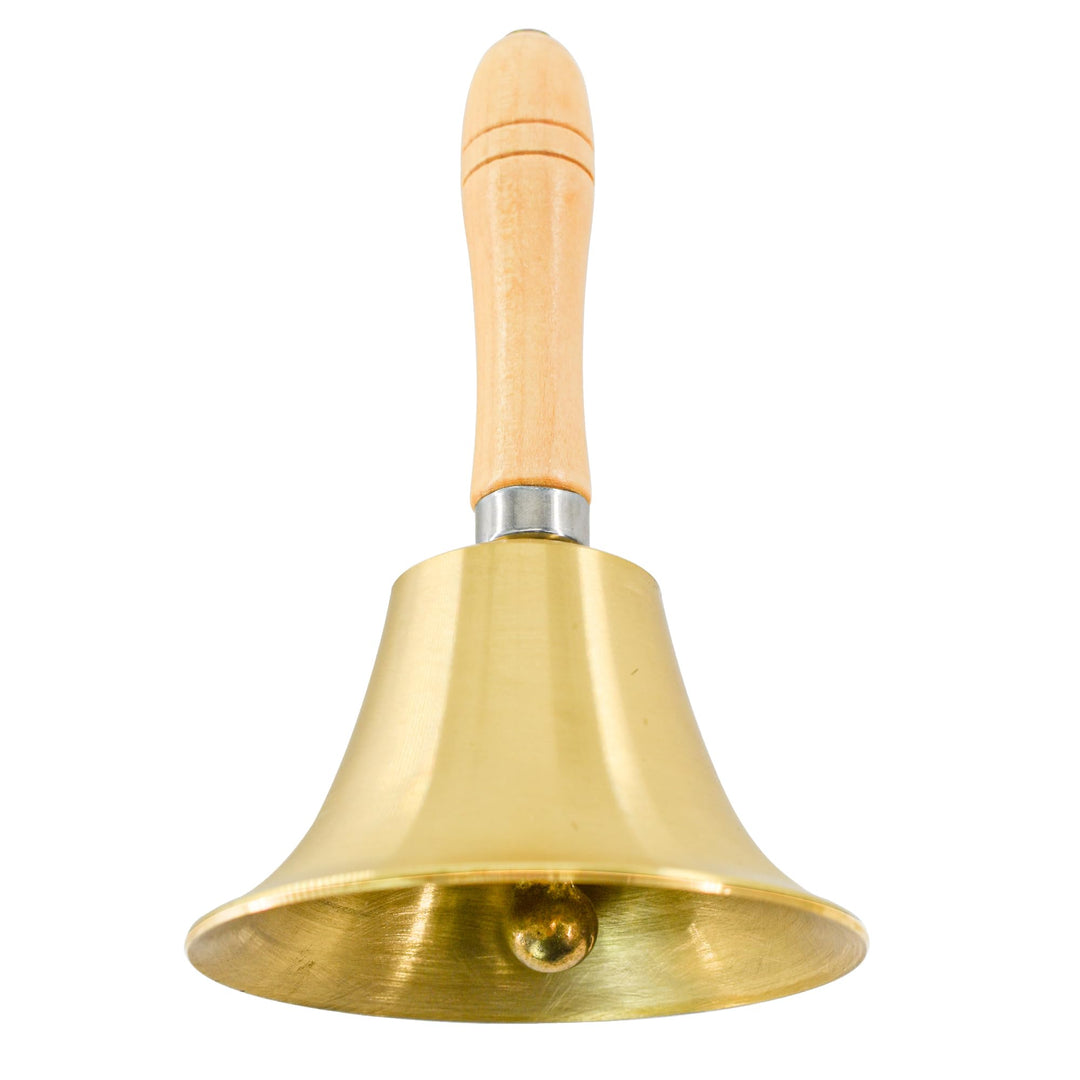 MrMrKura Superlaute Handglocke aus massivem Messing mit Holzgriff für Kirche, Hotel, Schule, Gottesd