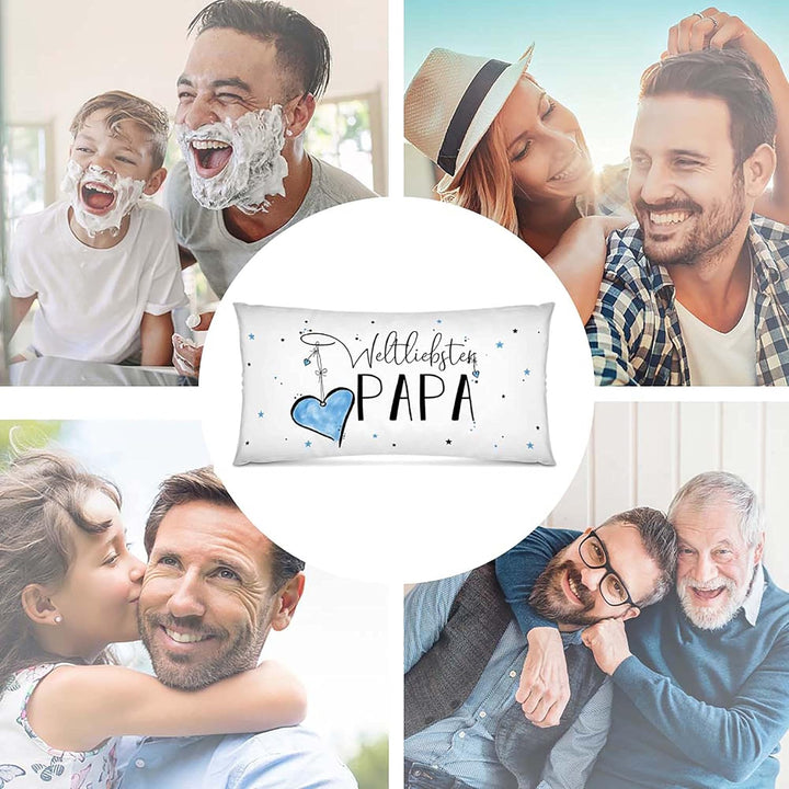 Print Royal XXL-Deko-Kissen mit Füllung - Weltliebster Papa - Geschenk für den besten Papa, Vatertag