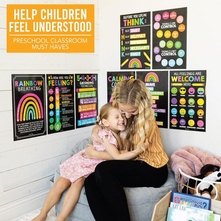 8 Kreidetafel-Poster mit beruhigender Ecke, für Klassenzimmer, Must-Haves für Lehrer – Calm Down Cor