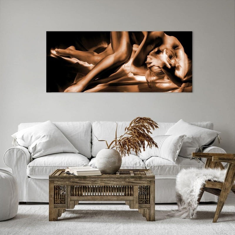 Wandbilder Dekoration Wohnzimmer Nackte Frau Akt Modell Photofitness Bilder auf Leinwand 120x50cm Le