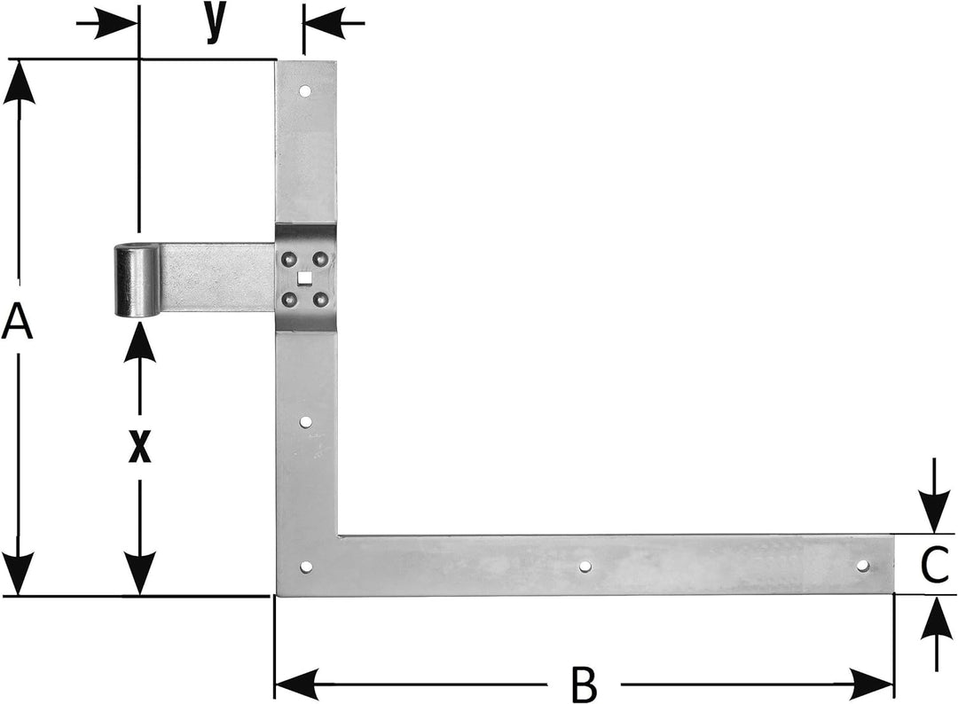 Pollmann®Baubeschläge 1204080 Winkelband Rolle Ø 16 mm, 400 x 800 mm, hell verzinkt, 1 Paar Durchmes