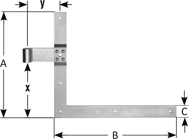 Pollmann®Baubeschläge 1204080 Winkelband Rolle Ø 16 mm, 400 x 800 mm, hell verzinkt, 1 Paar Durchmes