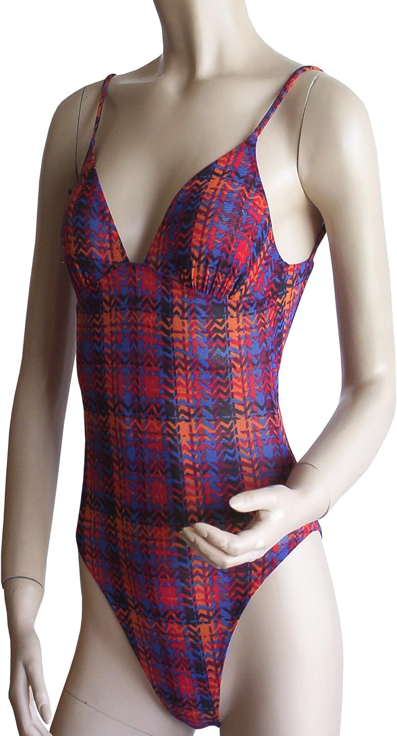 Solar Tan Thru Triangel-Badeanzug 101451-52 rot/blau/orange, Gr. 38 B-Cup