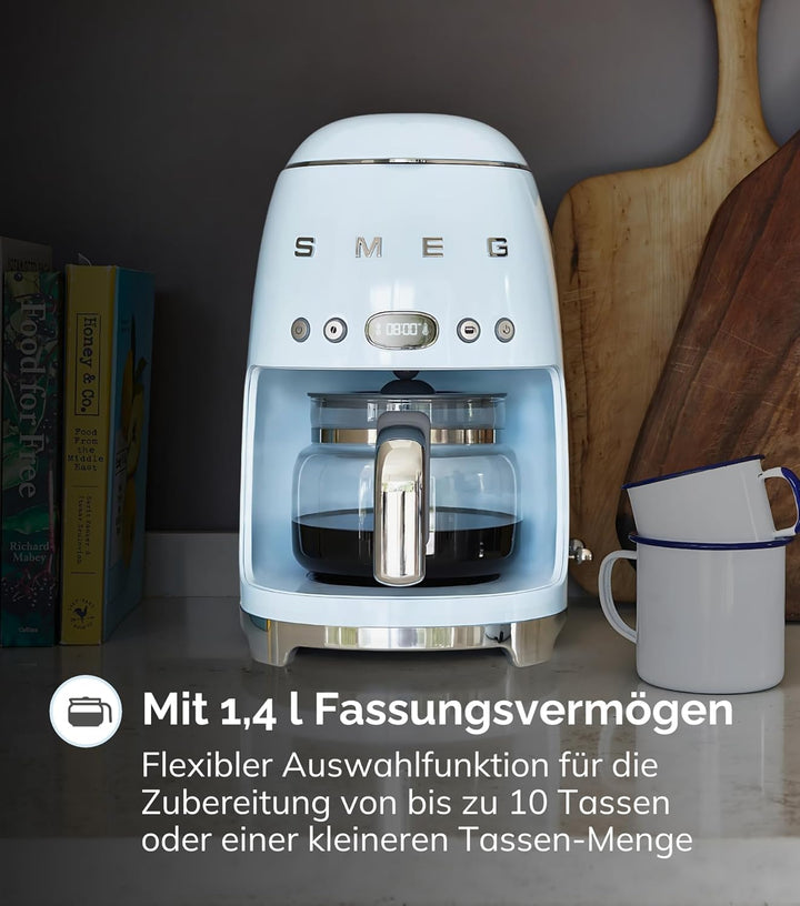 SMEG - Máquina de Café de Filtro, Anni 50, Preto mate DCF02BLMEU Mattschwarz, Mattschwarz