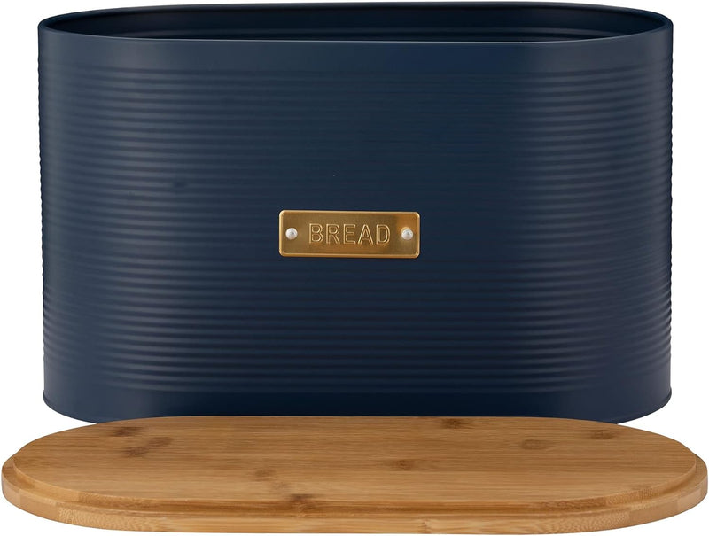 Typhoon 1401.229 Otto Brotkasten, Stahl, Bambus, 10.5 liters, blau Brot Blau, Brot Blau