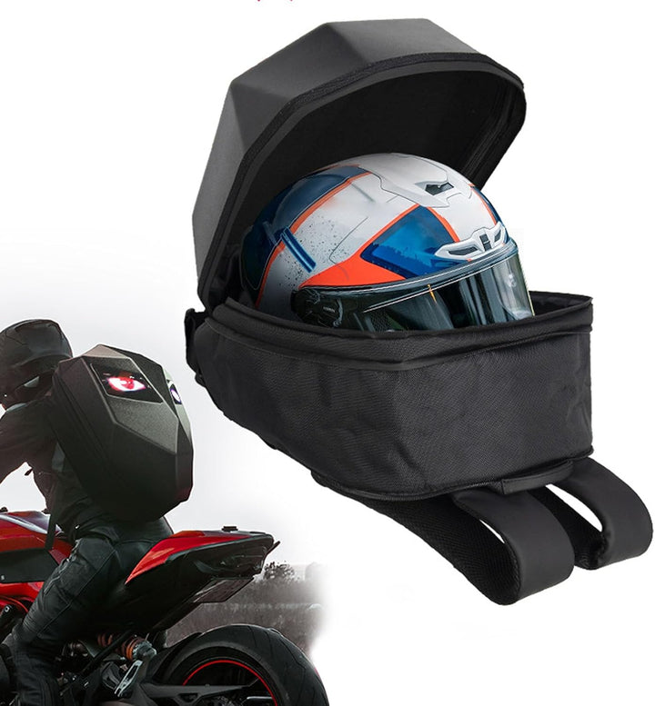 Wasserdichter Hartschalen LED Rucksack, Motorradhelm Rucksack, Wasserdichter Reitrucksack mit 3D pro