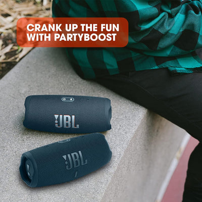 JBL Charge 5 Bluetooth-Lautsprecher in Petrol-Blau – Wasserfeste, portable Boombox mit integrierter