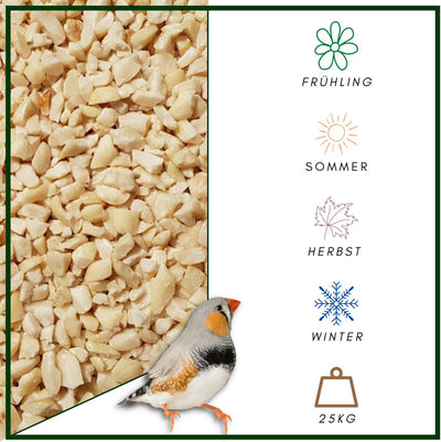 SUPRAVIT gehackte Erdnüsse Vogelfutter | fettreiche Erdnusskerne gehackt 25 kg für Vögel | Erdnussbr