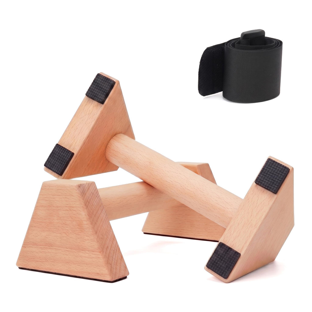 2 Stück Liegestützgriffe aus Holz, Push Up Bars Parallettes | Calisthenics Equipment, rutschfesten P