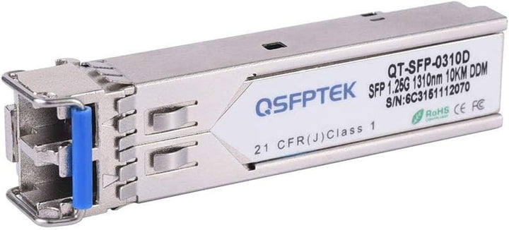 QSFPTEK 4Pack 1000BASE-LX/LH Gigabit SFP Modul, 1.25G SFP 1310nm 10km DDM LC Port Single-Mode Mini-G