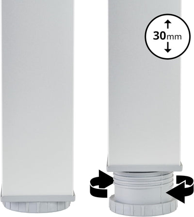 ALUSFERA Tischbeine Höhenverstellbar Quadratische - Tischbeine Metall/Aluminium - Möbelfüsse für Ess
