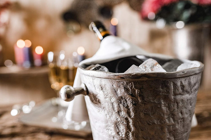 Champagnerkühler, Weinkühler, Flaschenkühler, Getränkekühler, Sektkühler, Metall Aluminium, Silber,