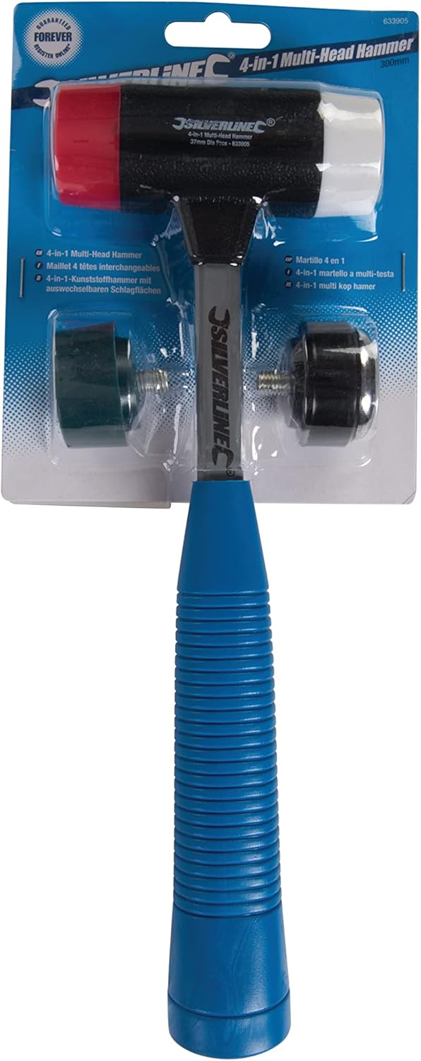 Silverline 633905 4-in-1 Multi-Head Ha mmer 37 mm Dia Face