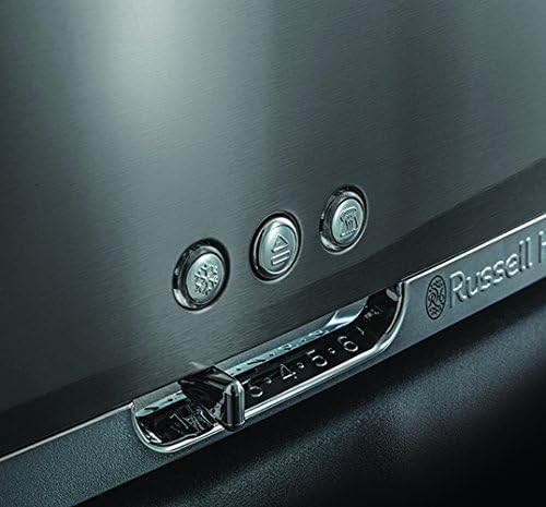 Russell Hobbs Toaster [Langschlitz für 2 Scheiben / 1 breite Brotscheibe] Luna Edelstahl Grau (extra