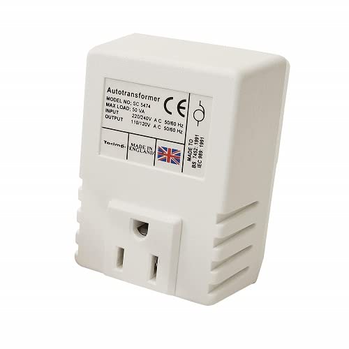 Tacima SC5474W/BP Abwärtsspannungswandler, 220/240 Volt runter auf 110/120 Volt — maximale Last 50 V