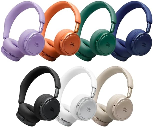 JBL Live 680NC Kabellose On‑Ear‑Kopfhörer mit Noise Cancelling, Weiss | Bluetooth 6.0, Personalisier