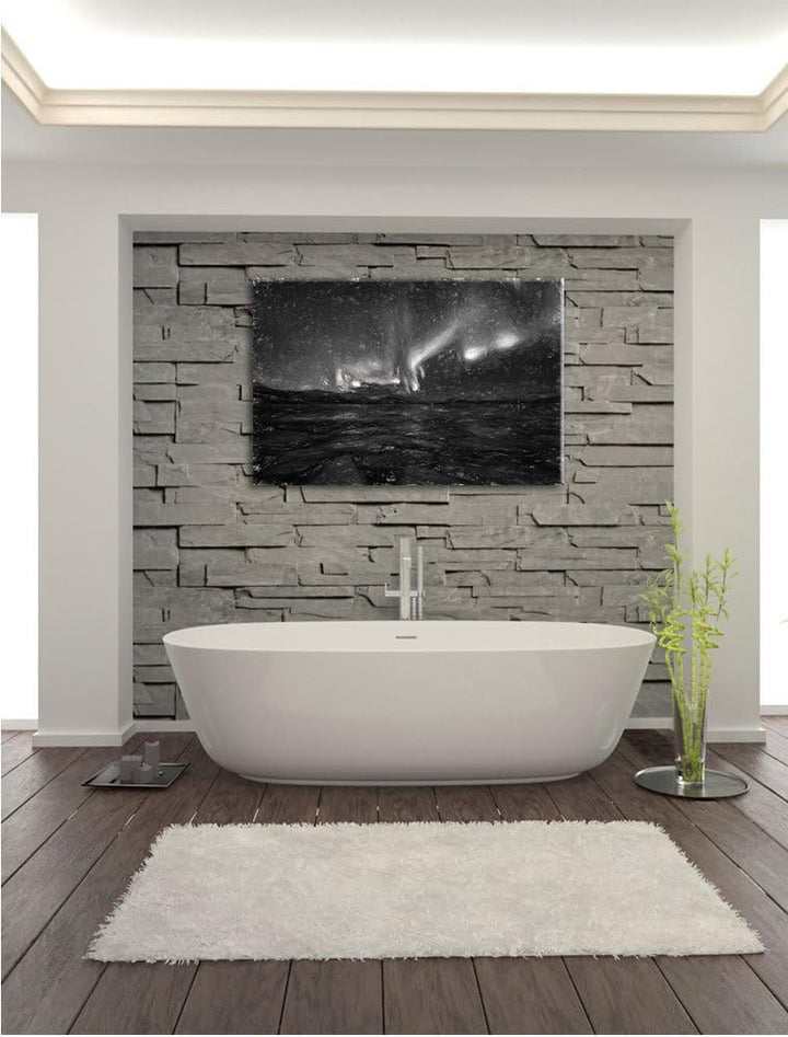 Pixxprint Polarlicht am Himmel Kunst / 100x70cm Leinwandbild bespannt auf Holzrahmen/Wandbild Kunstd