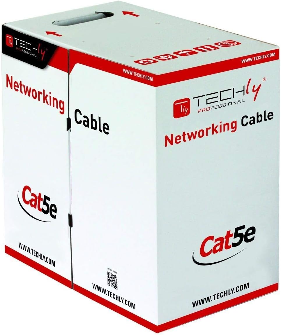 Techly Pro TECHLYPRO 303591 TechlyPro Network Installation Cable Cat5e UTP 4x2 solid CCA 305m pilkas