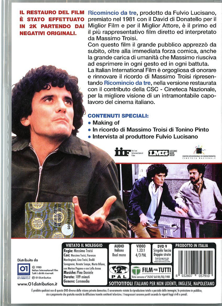 Ricomincio da tre [IT Import], DVD