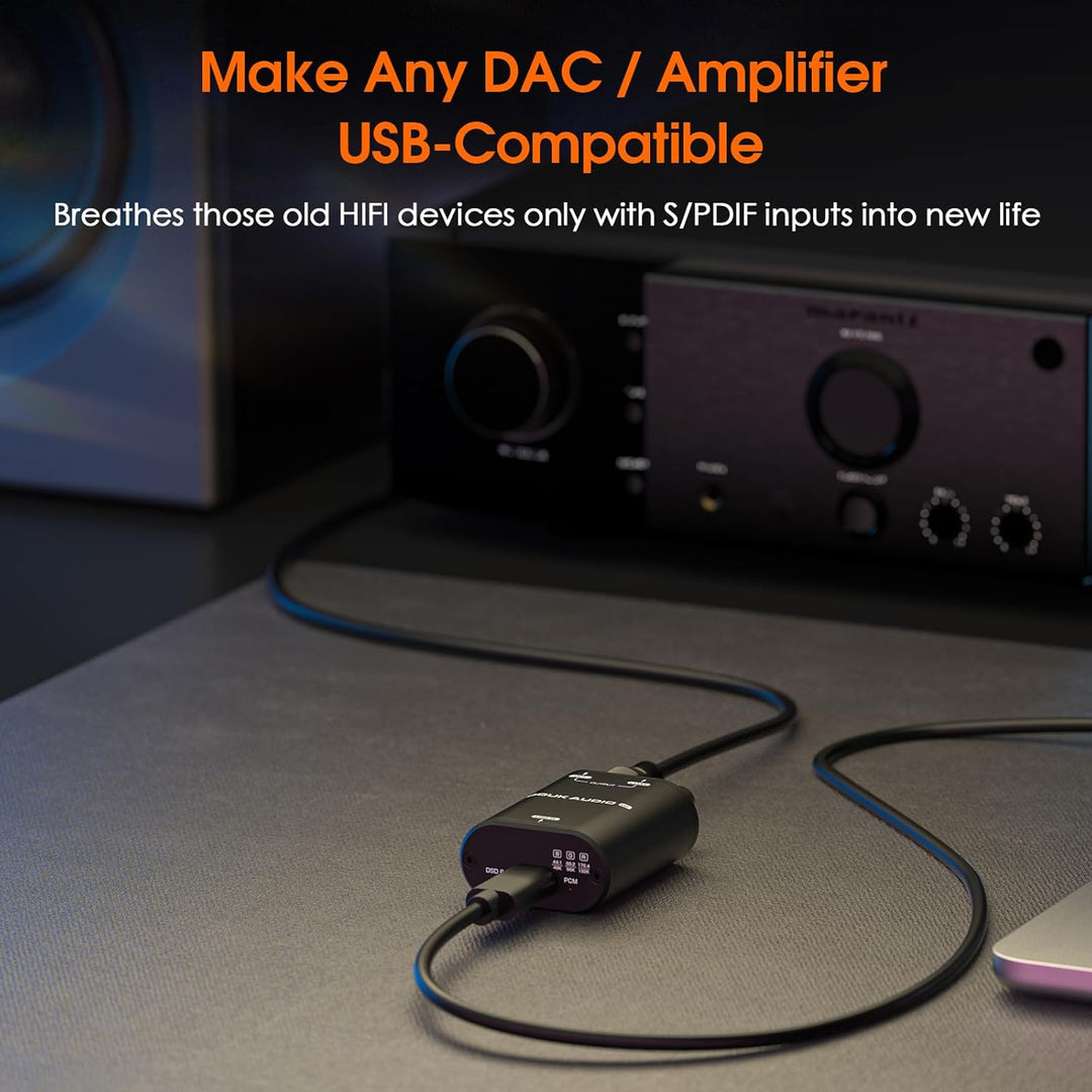 Douk Audio U2 USB Konverter XMOS XU208 Digitale Schnittstelle TOSLINK Koaxial DOP SPDIF Adapter DSD6