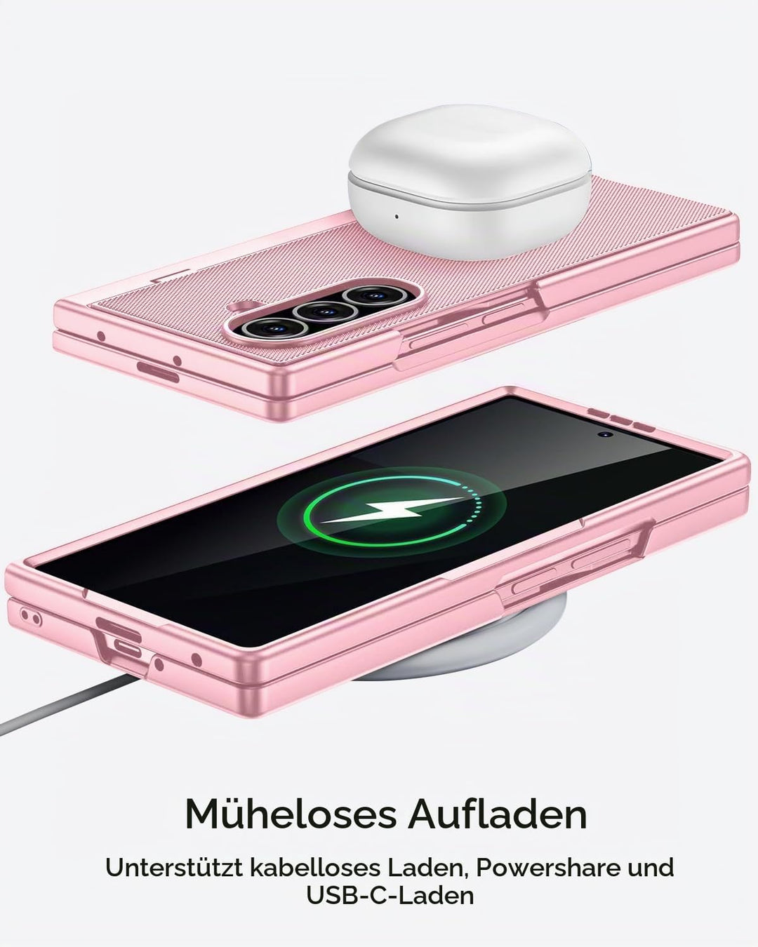 Miimall Kompatibel mit Samsung Galaxy Z Fold 7 Hülle mit S-Pen &amp; Stifthalter, [HD Displayschutz] Ult