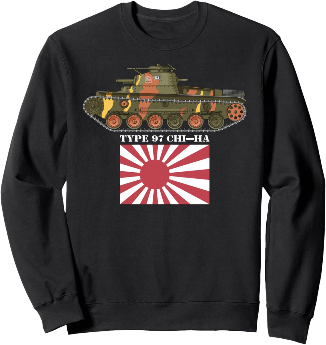 Typ 97 Chi-Ha WW2 Panzer Japanische Flagge der aufgehenden Sweatshirt