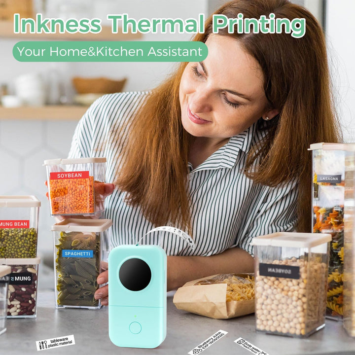Phomemo D30 Mini Etikettendrucker - Beschriftungsgerät Selbstklebend Bluetooth Etikettiergerät,Label