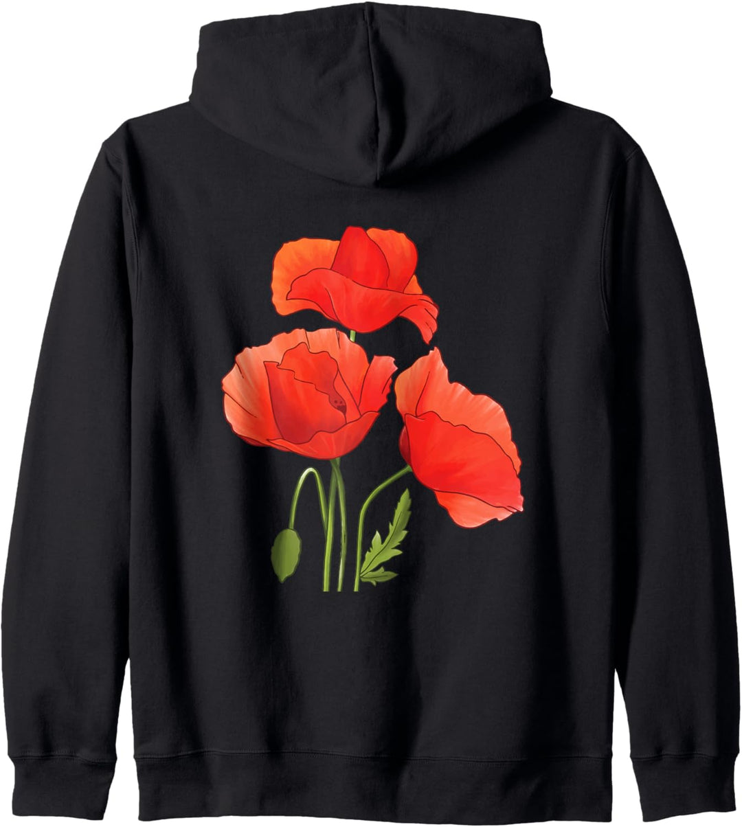 Mohnblume in Aquarell Kapuzenjacke
