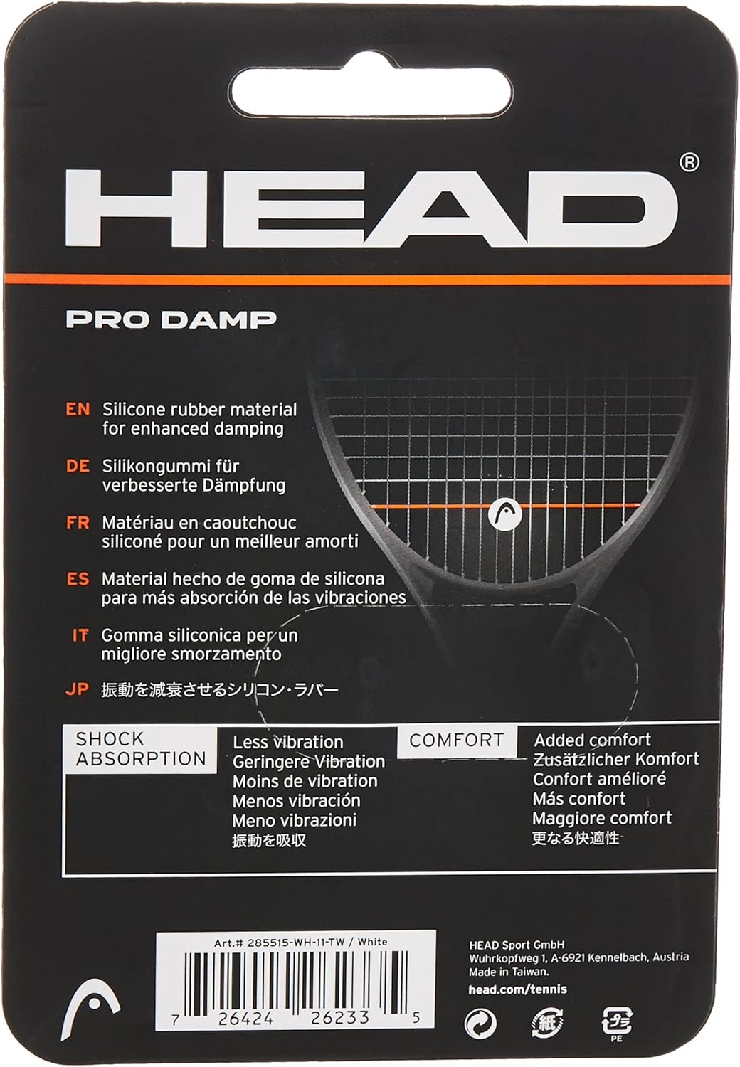 Head Unisex-Erwachsene Xtremesoft Griffband, weiss, Einheitsgrösse & Schlägerzubehör Pro Damp 2er Te