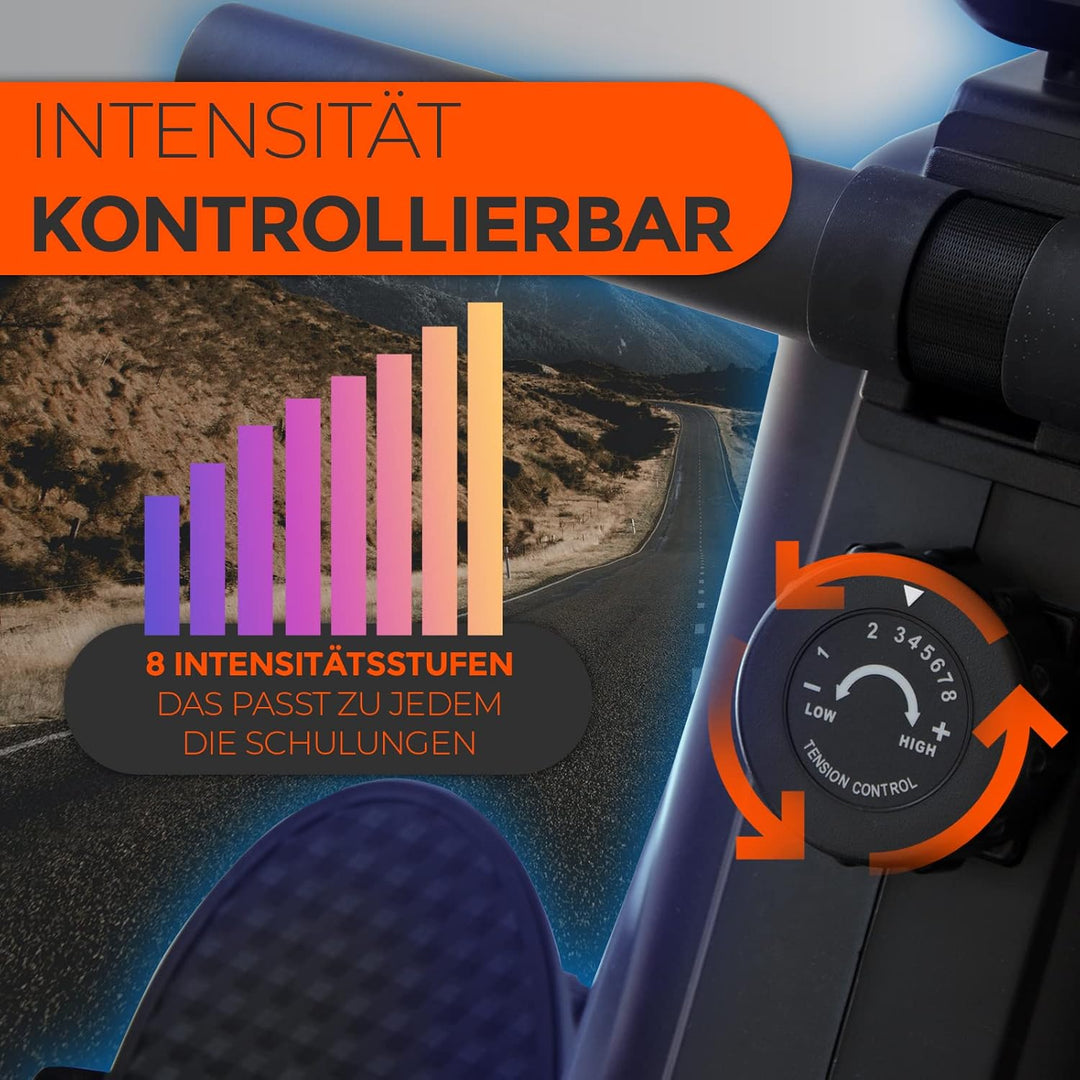 Rudergerät | Hohe Qualität | Mit Transportrollen | Mit led-anzeige | Perfekt für das Training zu Hau