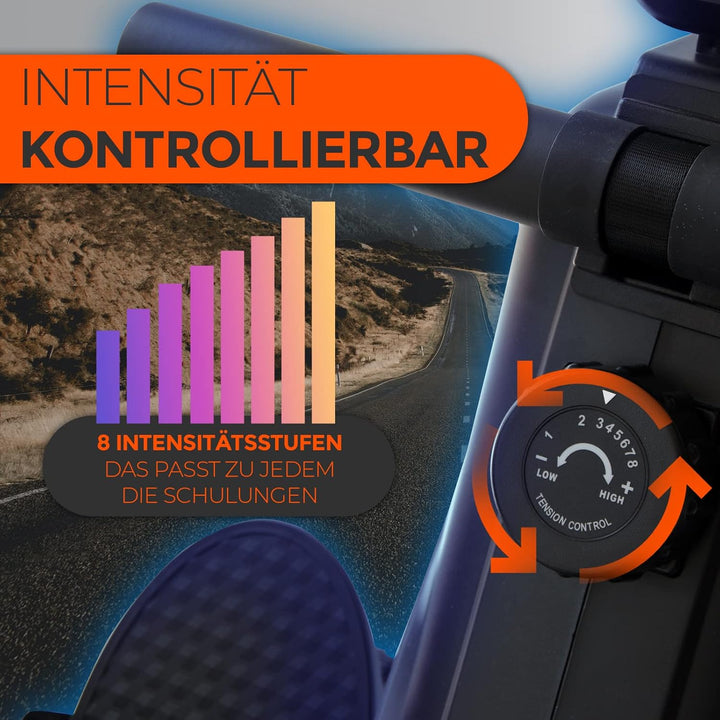Rudergerät | Hohe Qualität | Mit Transportrollen | Mit led-anzeige | Perfekt für das Training zu Hau