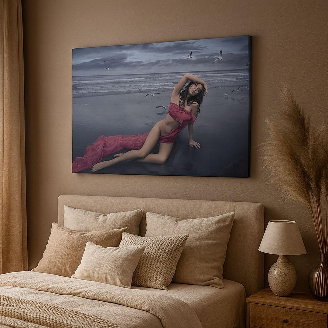 ARTTOR Bilder auf Leinwand Modell Möwe Vogel Natur Leinwandbild 70x50cm Wandbilder Dekoration Wohnzi