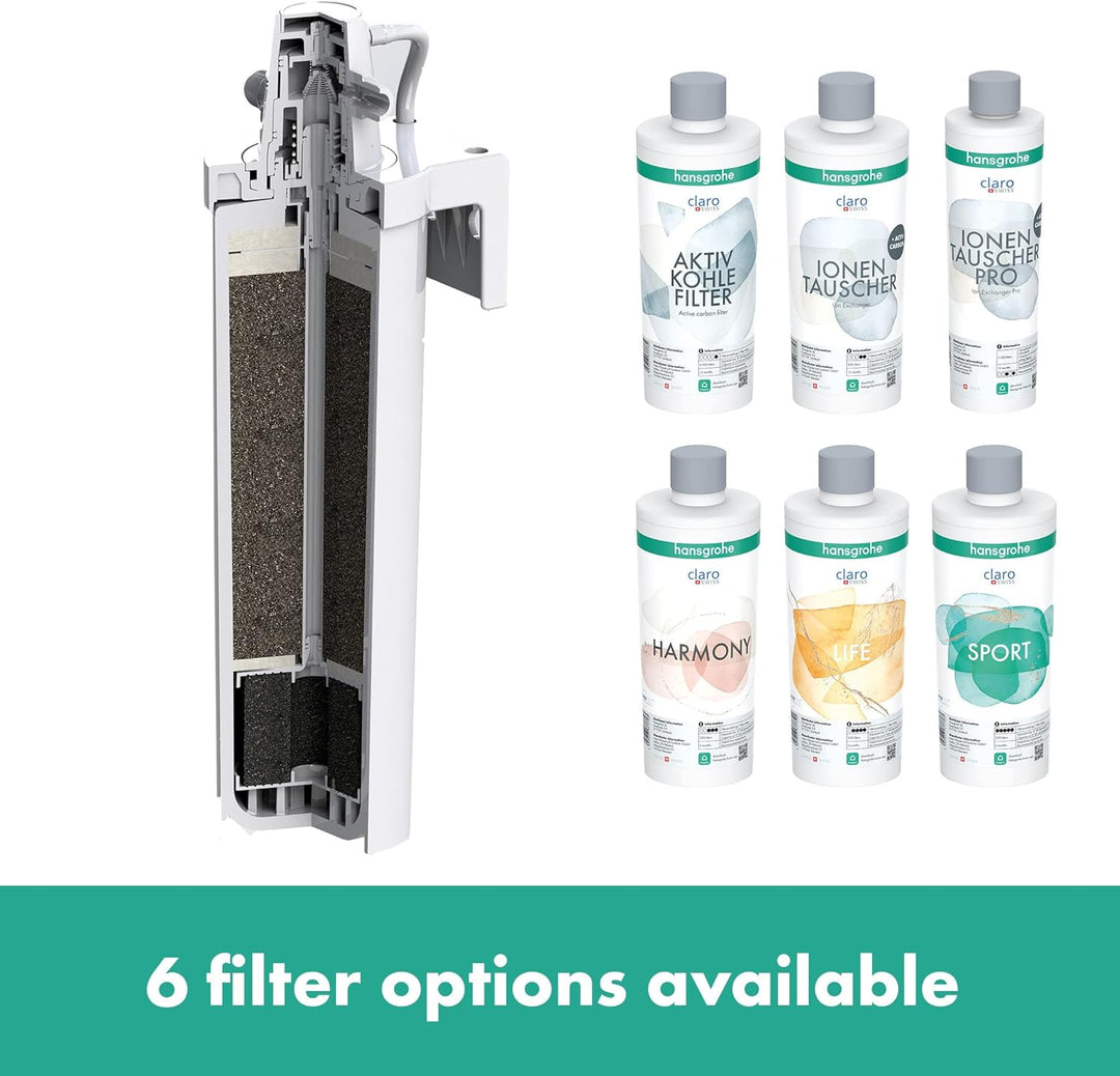 hansgrohe Filter Aktivkohle, Filterkartusche für Aqittura M91, Wasserfilter, Ersatzfilter, Filterkap