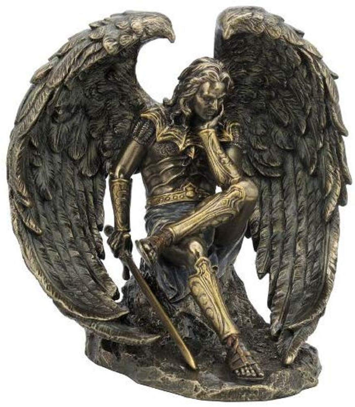 Veronese Design Statue Lucifer der gefallene Engel, 16,5 cm, Kaltguss, bronzefarben