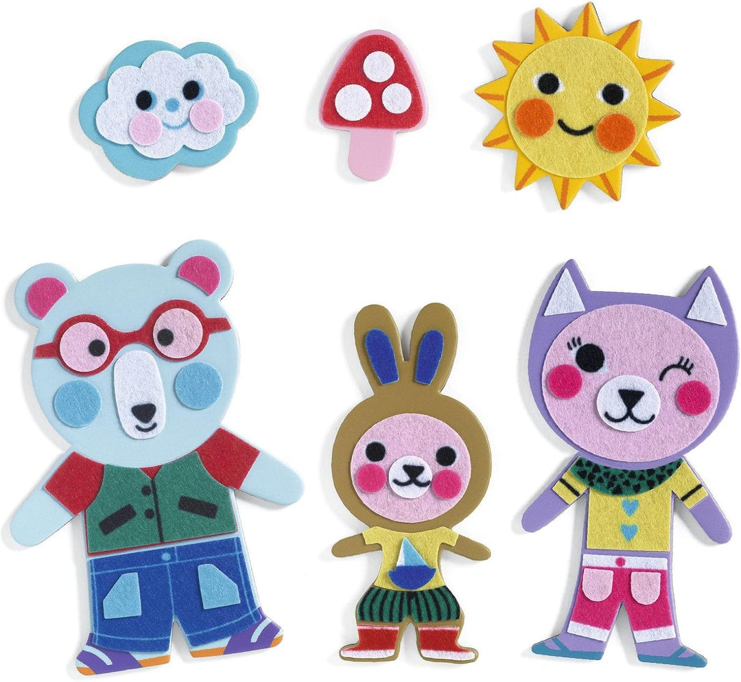 Djeco Kreativ-Mosaikset Funky Family - Sticker und Magnete FSC Mix