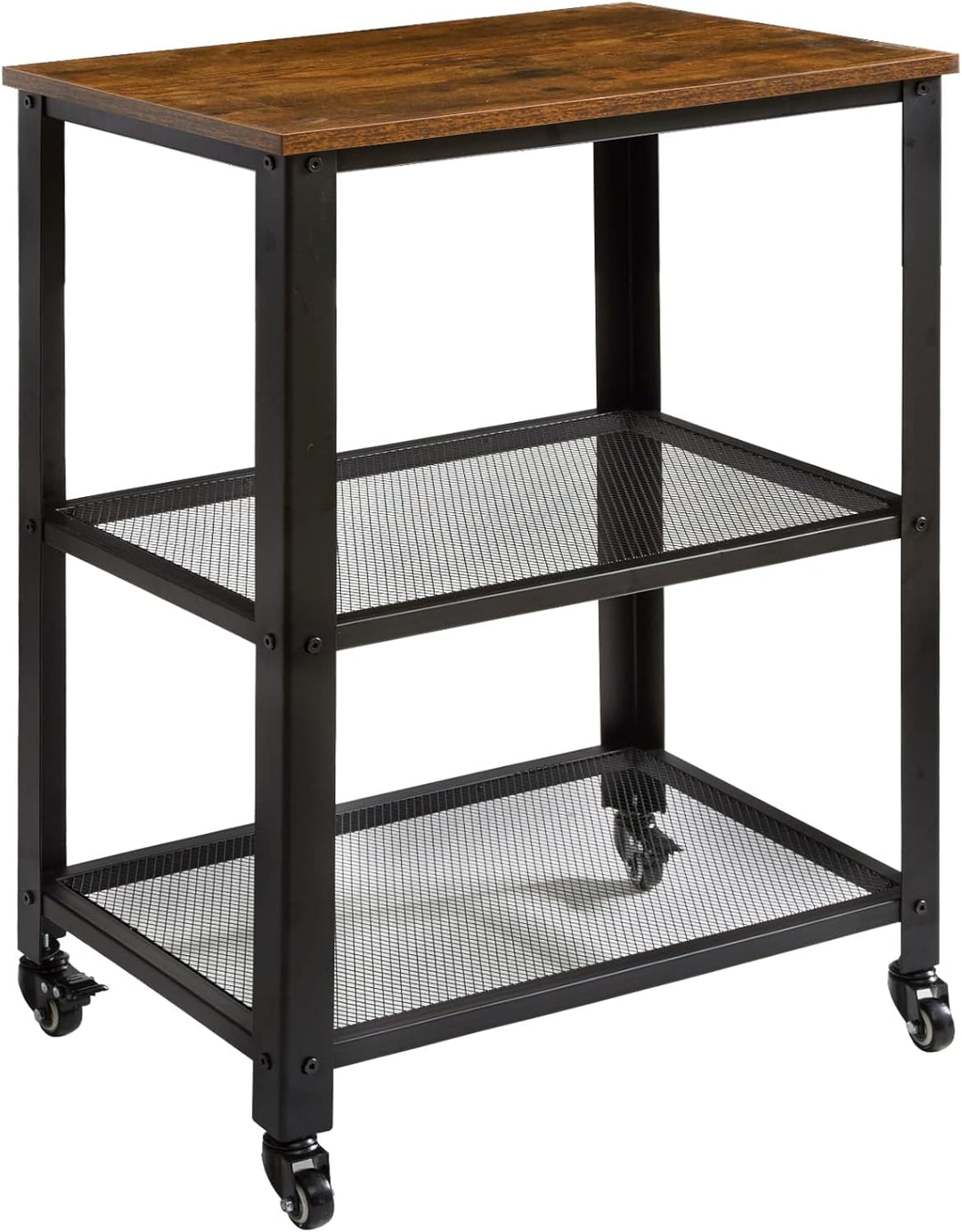 IBUYKE Servierwagen, Küchenregal, 60x40x81cm, Rollwagen, Küchenregal auf 4 Rollen, Stahlgestell, 3 A