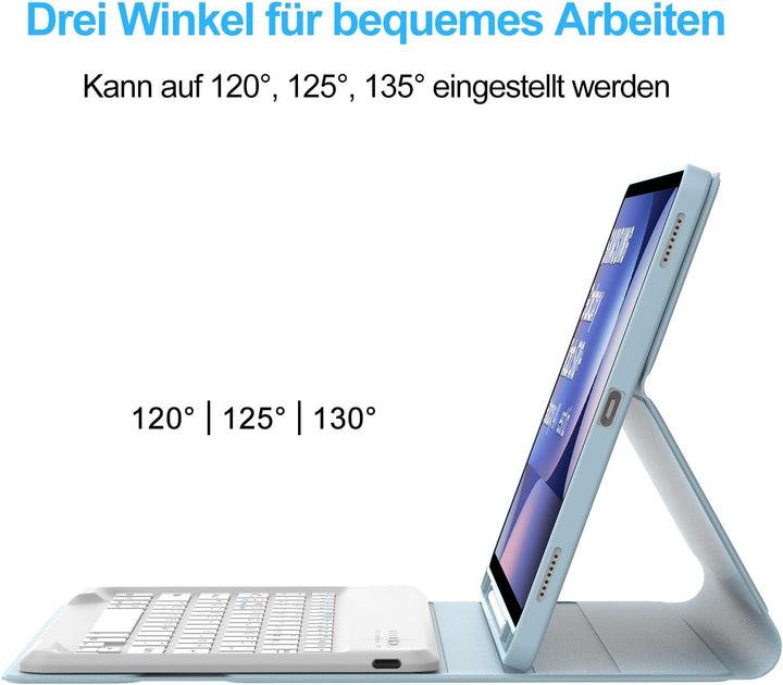 SENGBIRCH Tastatur Hülle für Samsung Galaxy Tab S10 Ultra 14,6 Zoll 2024 - Deutsche QWERTZ Tastatur,