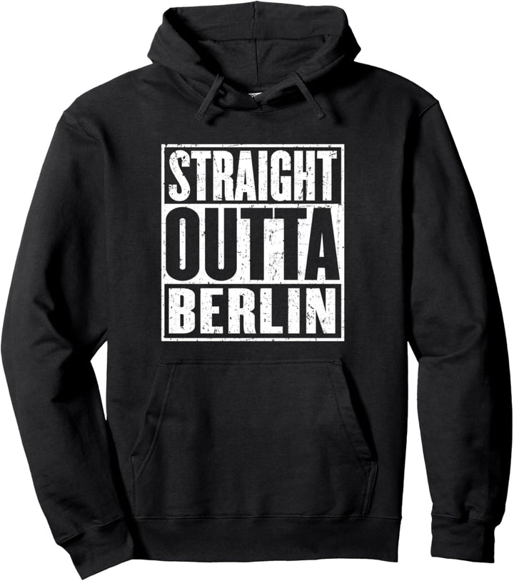 Gerade Outta Berlin Vintage Used-Look Pullover Hoodie