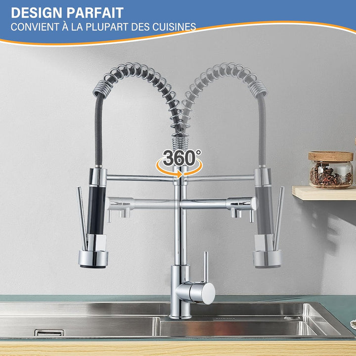 Saeuwtowy Küchenarmatur mit 2 Strahlarten, Einhebelmischer, Wasserhahn, Sprühflasche, Doppelfunktion