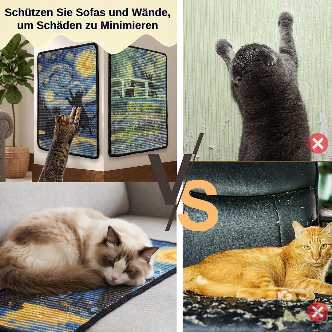 JanYoo 2 Stück Katze Kratzschutz Katzenkratzmatte Sisal Kratzmatte für Katze Katzenkratzmatte für So