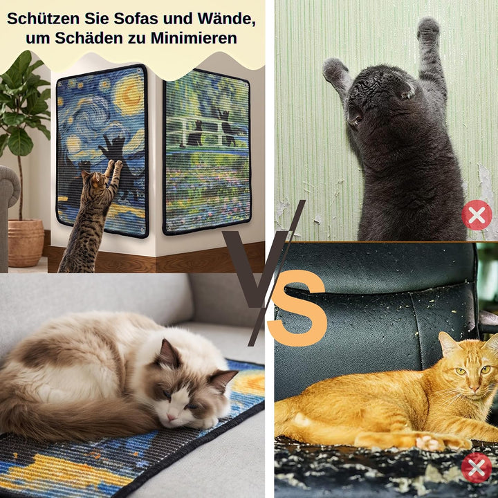 JanYoo 2 Stück Katze Kratzschutz Katzenkratzmatte Sisal Kratzmatte für Katze Katzenkratzmatte für So