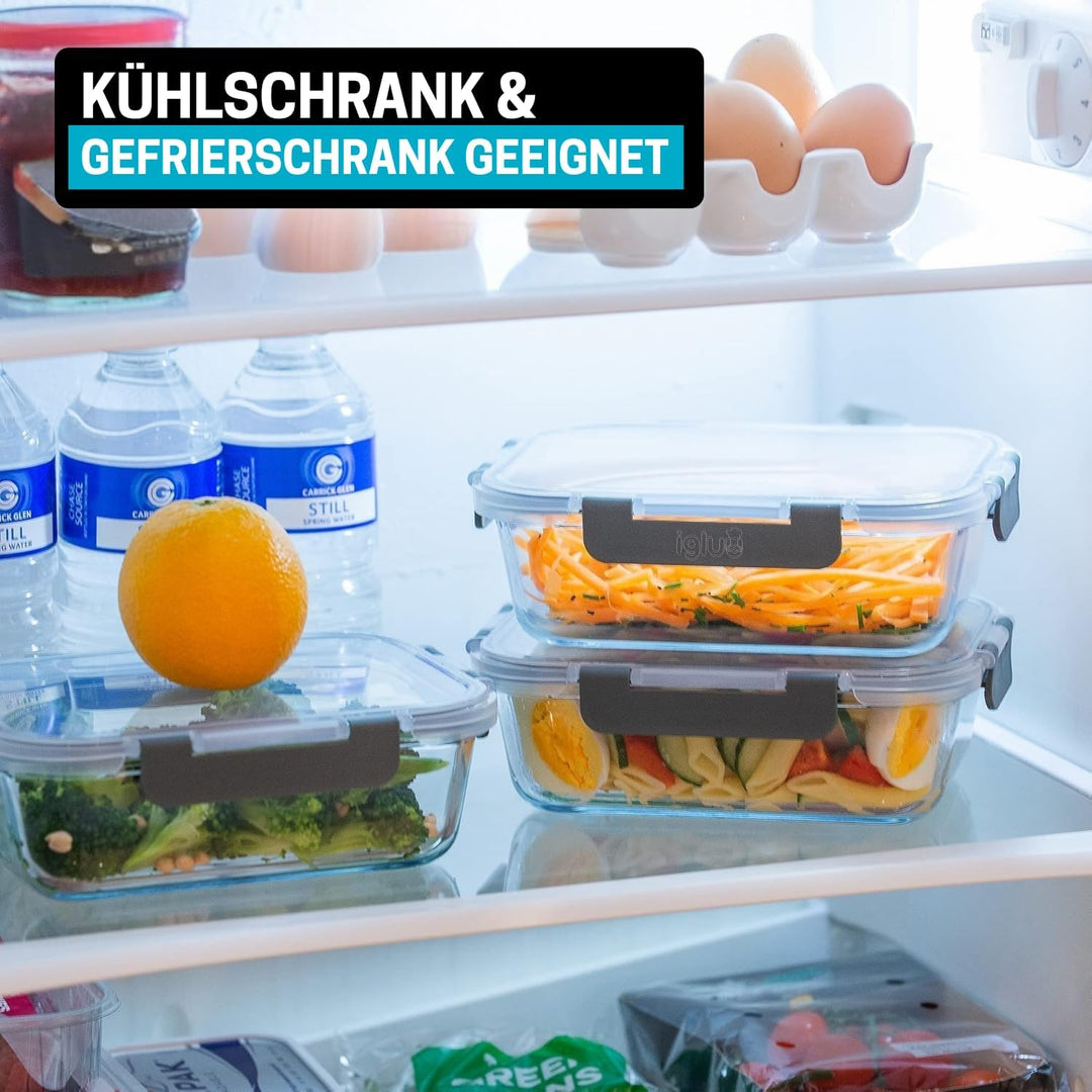 Igluu Meal Prep Glas-Frischhaltedosen mit BPA-freiem Deckel (5er-Pack) – mikrowellen-, ofen-, gefrie