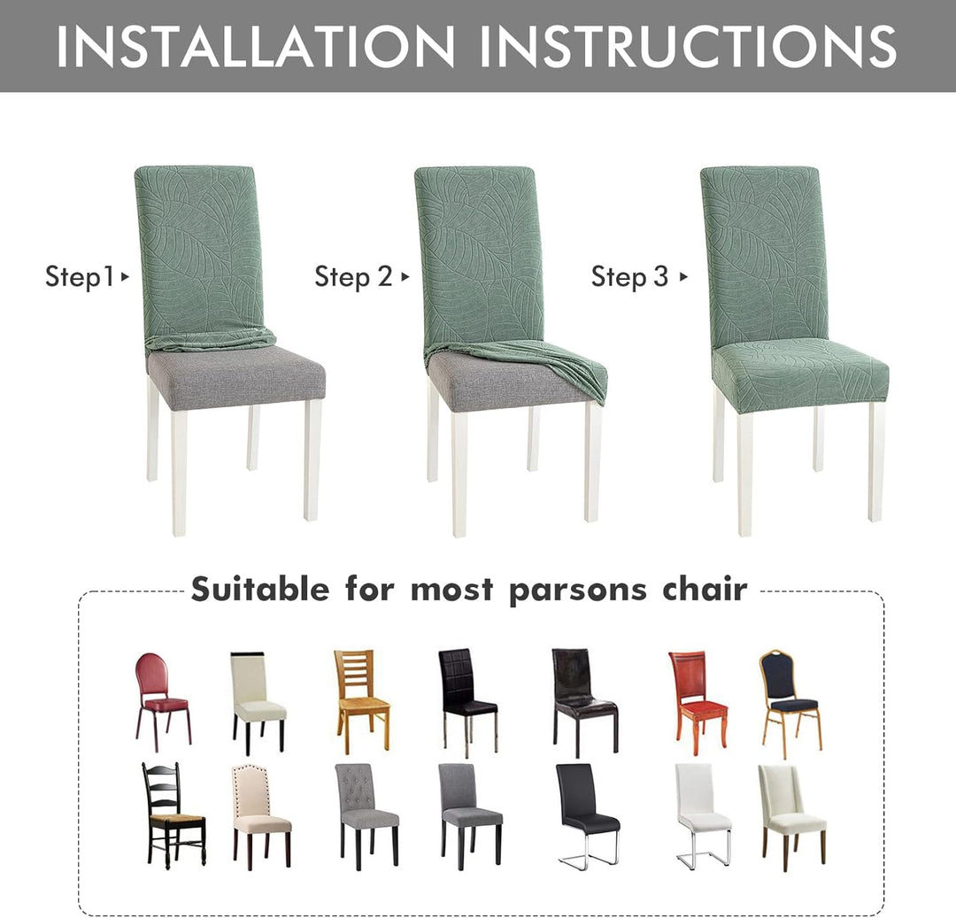 MIULEE Stuhlhussen 4er Set Universal Stretch Stuhlbezug，Abnehmbarer Wasserdichter Elastische Modern