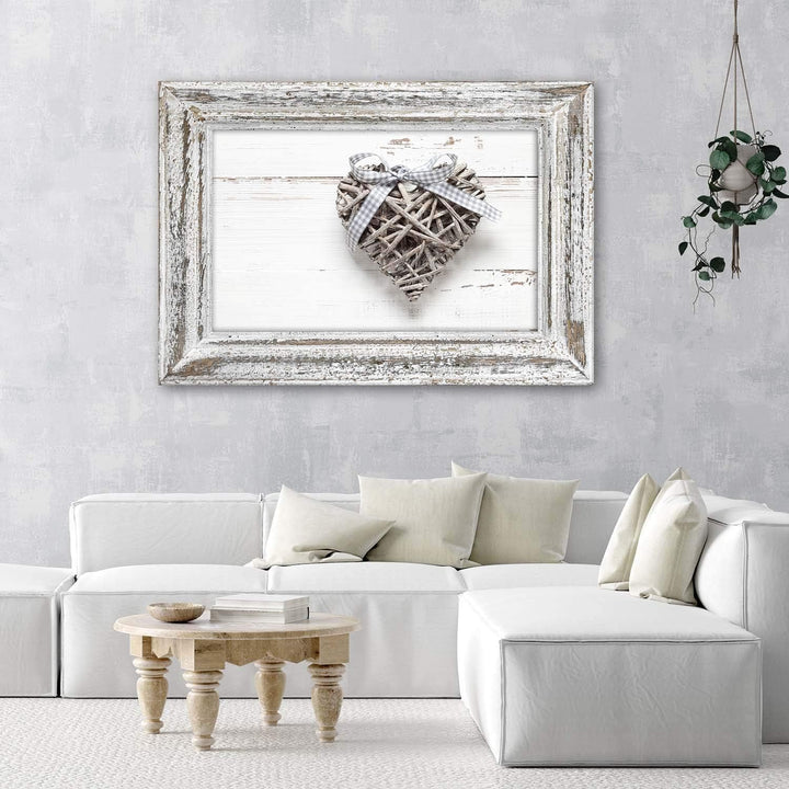 Feeby Bild auf Vlies Leinwand Shabby Chic Rustikal 90x60 cm Kunstdruck Modern Wandbilder Deko Flur W