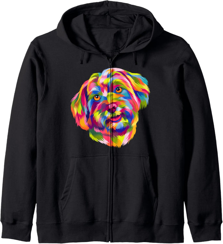 Pop Art Havaneser Hund Frauen Männer Kinder Havanese Kapuzenjacke