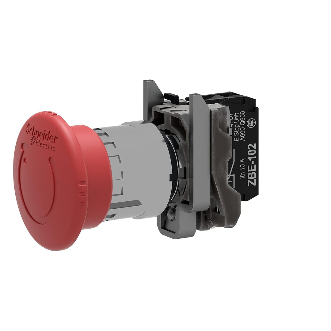 Schneider Electric | XB4BS8442 - Not-Halt/Not-Aus-Taster, rot, Drehentriegelung 22mm, 1Ö Zum Auslöse