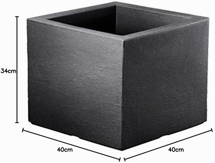 Pflanztopf Kubus quadratisch anthrazit aus Kuststoff (40 x 40 cm)