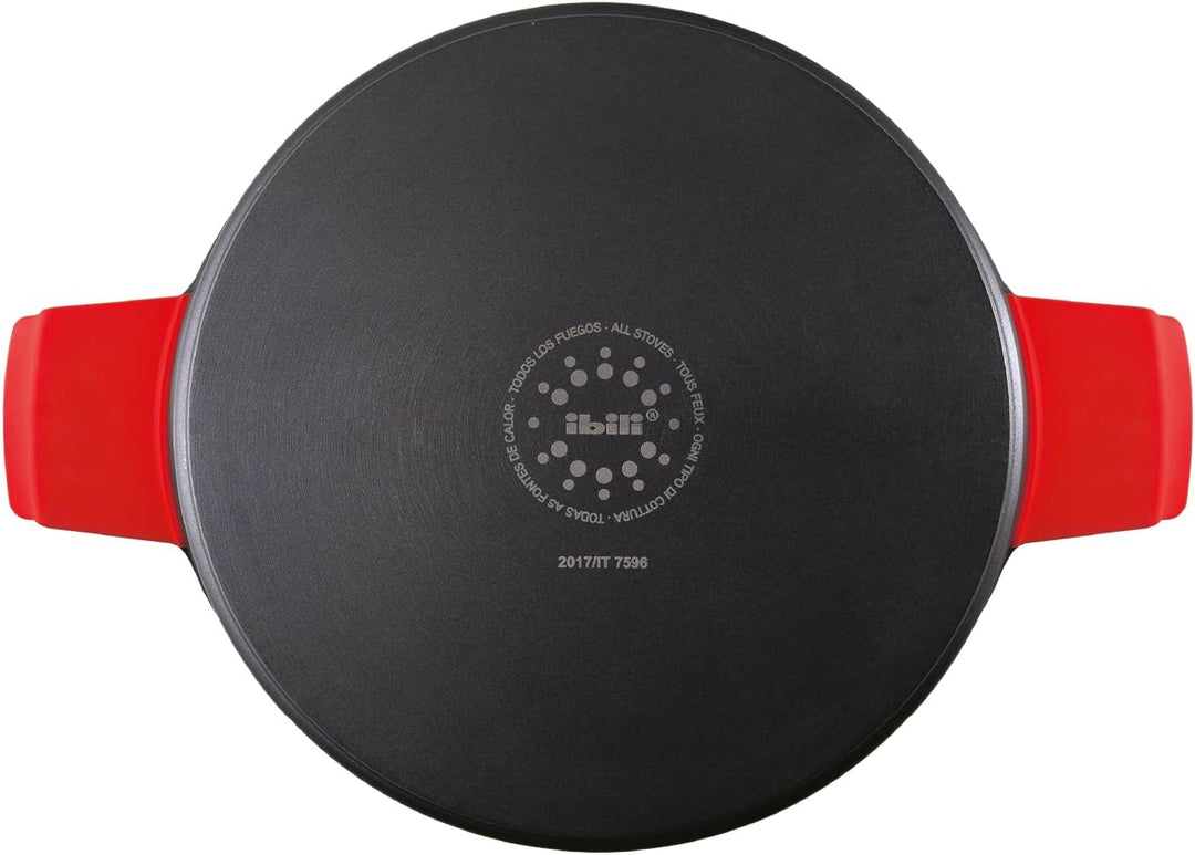 IBILI - Schmortopf Excellent, Titan, aus geschmiedetem Aluminium, Deckel aus Glas und Griffe aus Sil
