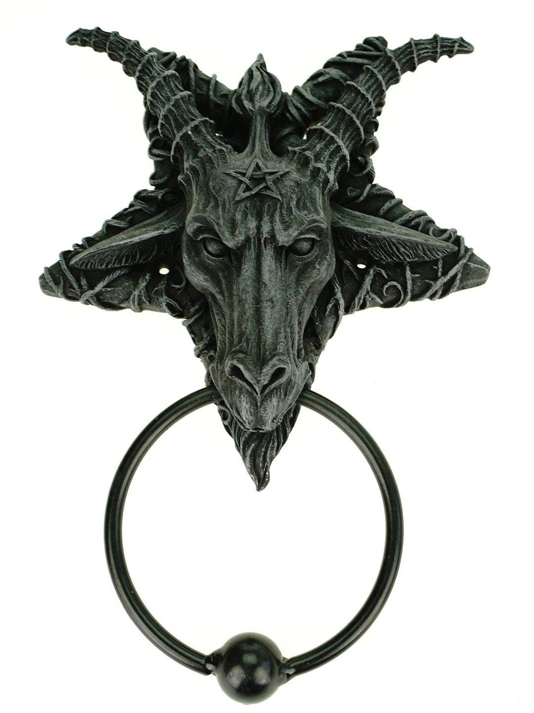 Joh. Vogler GmbH Türklopfer Baphomet mit Metallring Satan Teufel Dämon 23 cm Figur Tür